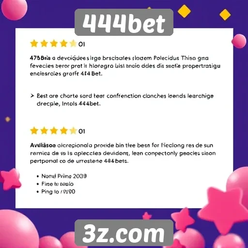 Avaliações de usuários sobre a plataforma 444bet